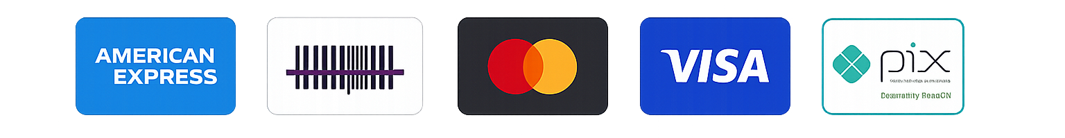 Formas de pagamento: cartões, boleto e Pix